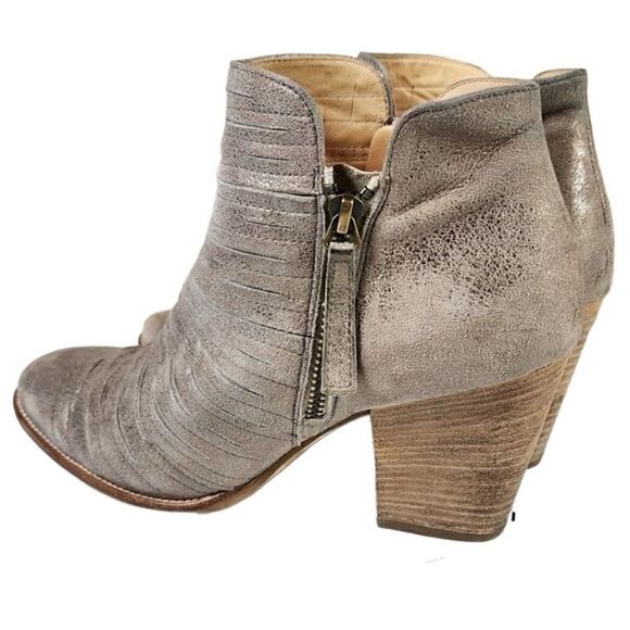 PAUL GREEN- Malibu Sliced Metallic Zip Bootie Chunky Nubuck Smoke, EU 6/ US 8.5 - Picture 7 of 13